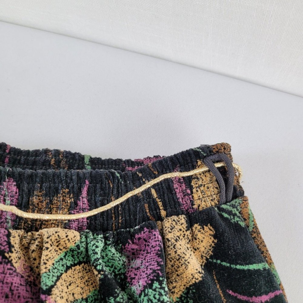ZORA Womens Velvet Skirt Flared Layered Elastic Waist Size 16 Cotton Gold Belt - Picture 6 of 12